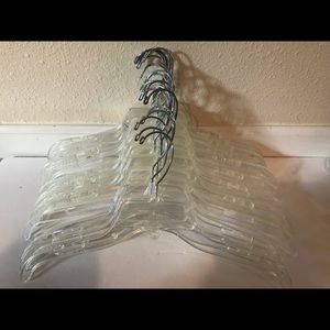 Clear Plastic Hangers with Rotating Metal Hook and Notches for Straps